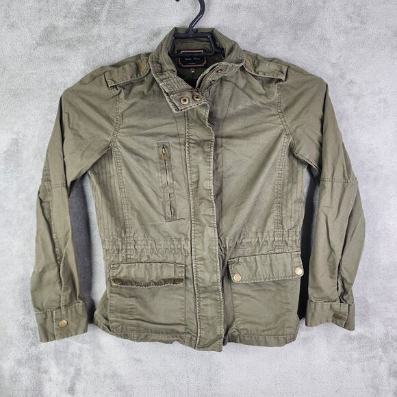 Womens Love Tree Army Green Jacket Button & Full Zip Long Sleeve 100% Cotton M - Picture 2 of 12